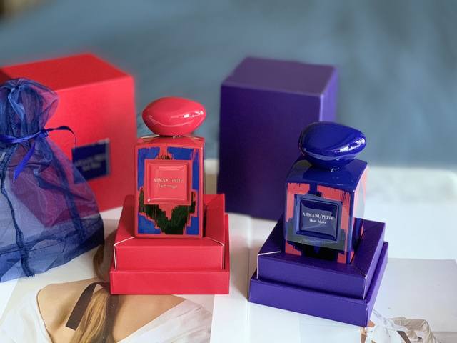 Counter quality Armani new perfume in stock, 1 Purple Box Rouge Ikat Rouge100Ml,