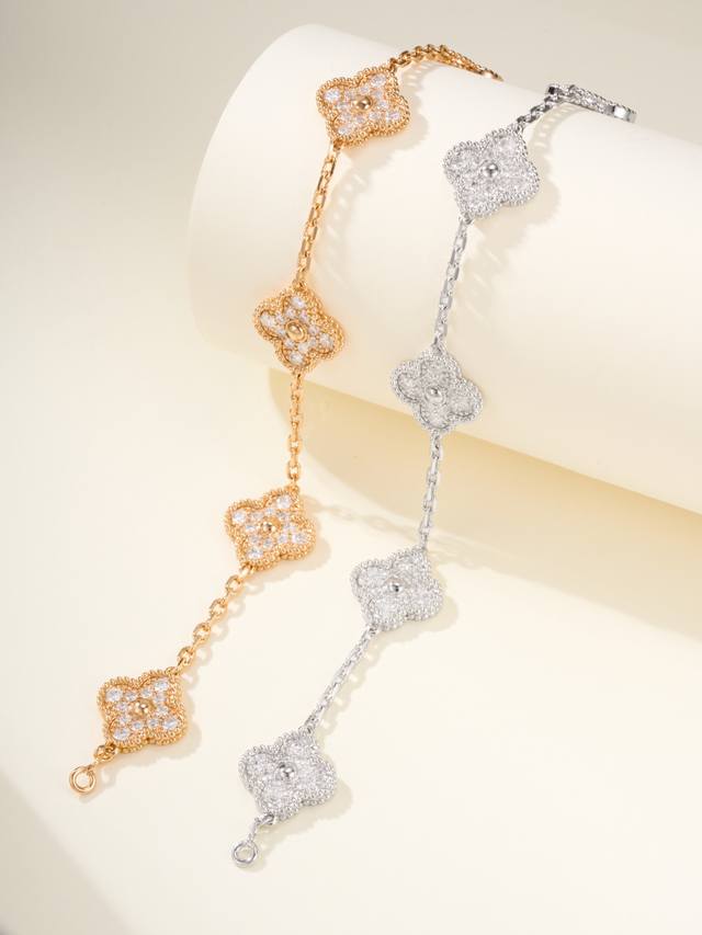 Five-color bracelet with full diamonds, luxurious, Once you get it on, you can't