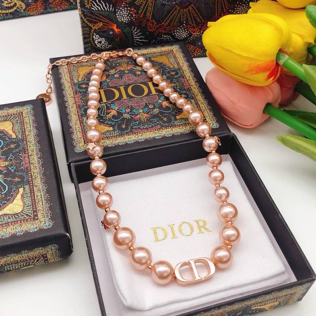 No. Dxl0074 Dior pearl necklace rose gold