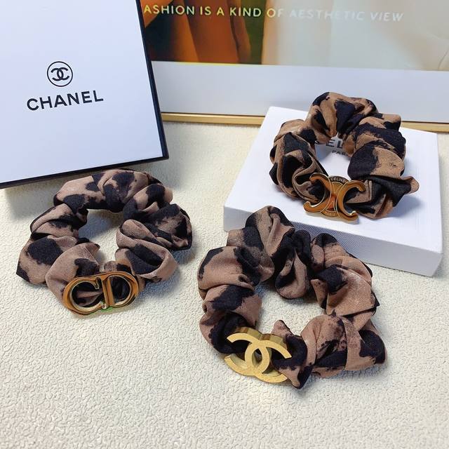 Chanel Celine Dior Dior rubber band Titanium steel Logo leopard print rubber ban