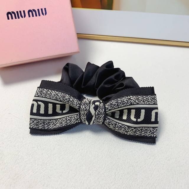 Miumiu Miu Miu Miumiu hair ring bowknot Logo rubber band hair ring large intesti