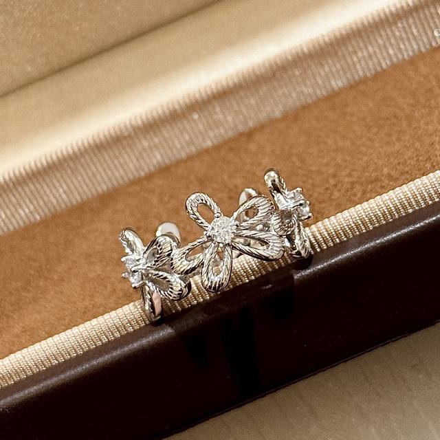 A6163 Independent designer style medieval irregular flower brushed ring high-end