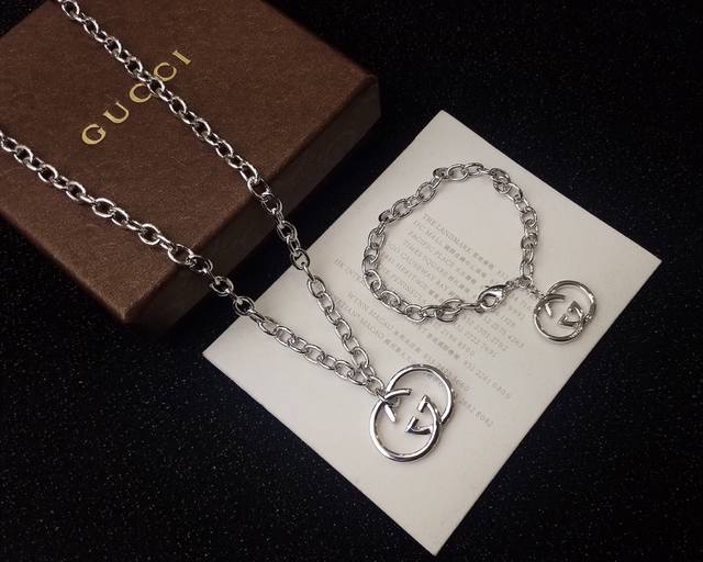 Necklace Bracelet Gucci Double G Necklace Bracelet Set Counter Same Style Replic