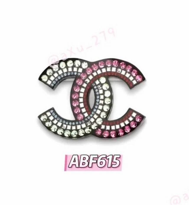 Chanel 25 batches of colored diamond acrylic double C letter brooch colored diam