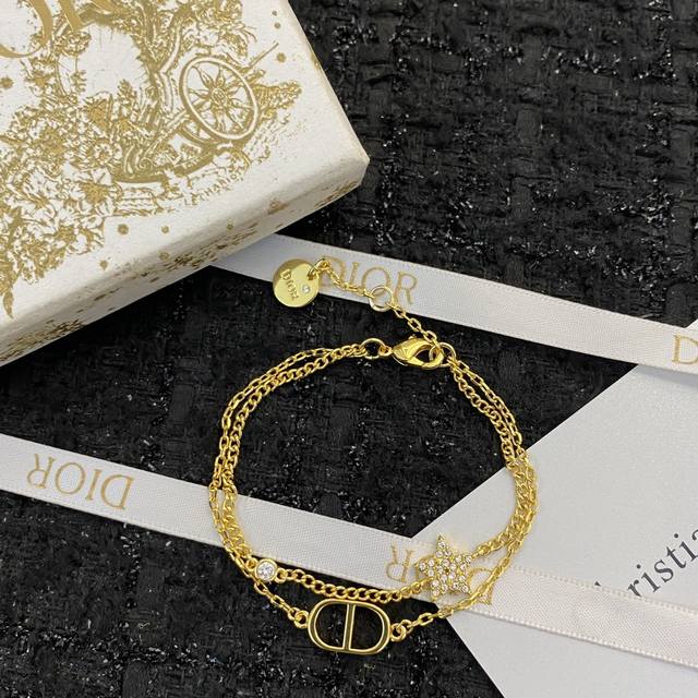 Code H126 Dior bracelet hot-selling model, new arrival double chain, star elemen