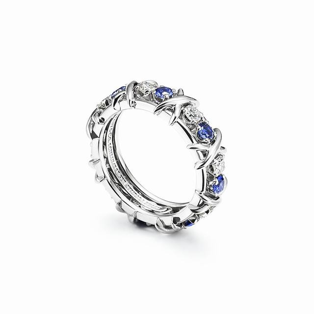 Classic super popular Tiffany ring Tiff Co diamond ring popular high-end cross r