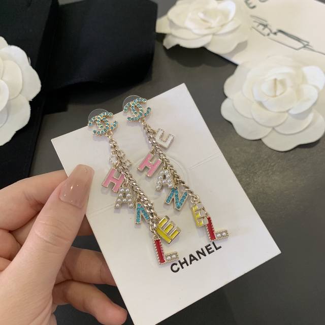 No. Xed0069 Ch*Nel latest color tassel earrings consistent Zp brass material Ch