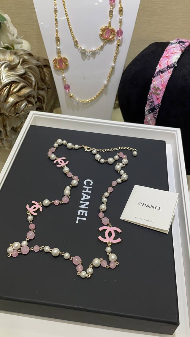No. Xxl0946 Today's arrival sweater chain pink model Vintage pink enamel double