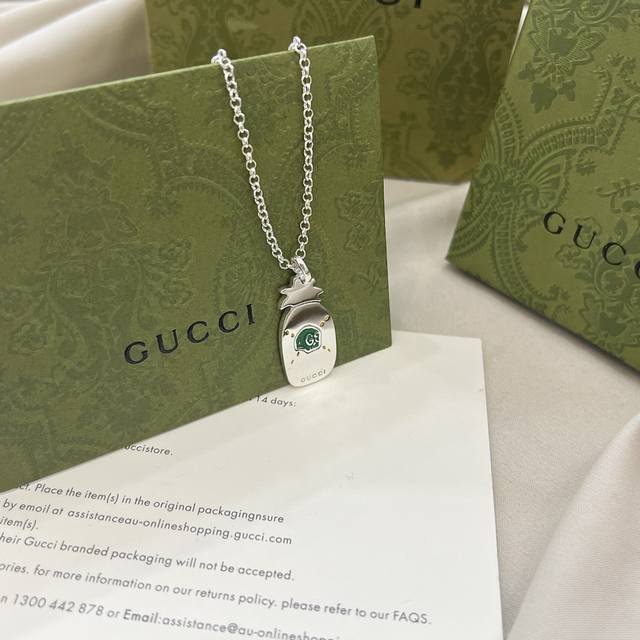 Today's new arrival Gucci 925 sterling silver Ghost skull fruit pineapple neckla