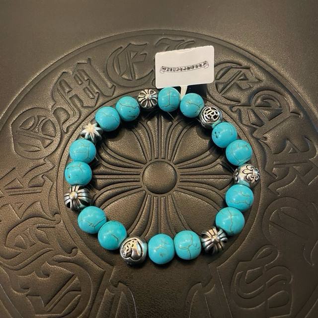 New counter quality Chrome Hearts classic retro blue turquoise multi-element bra