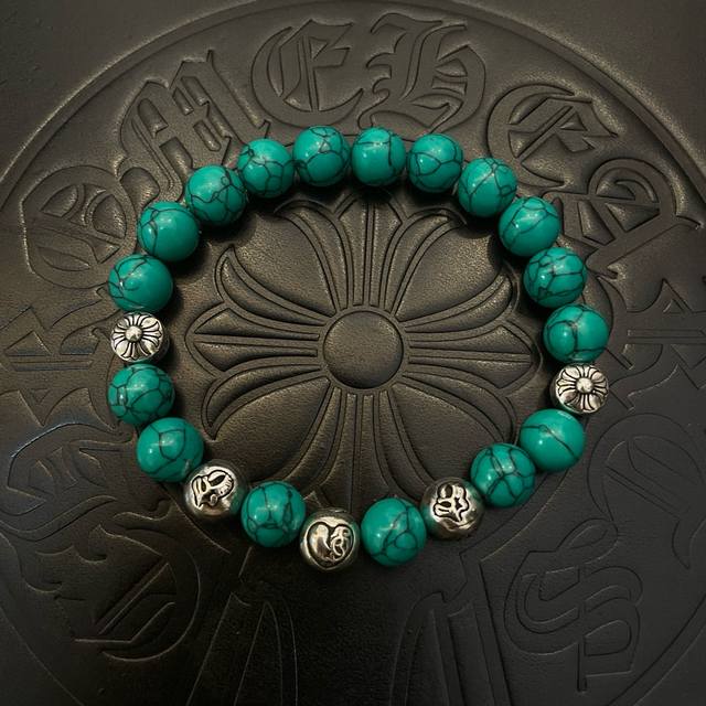 New counter quality Chrome Hearts classic retro multi-element turquoise bracelet