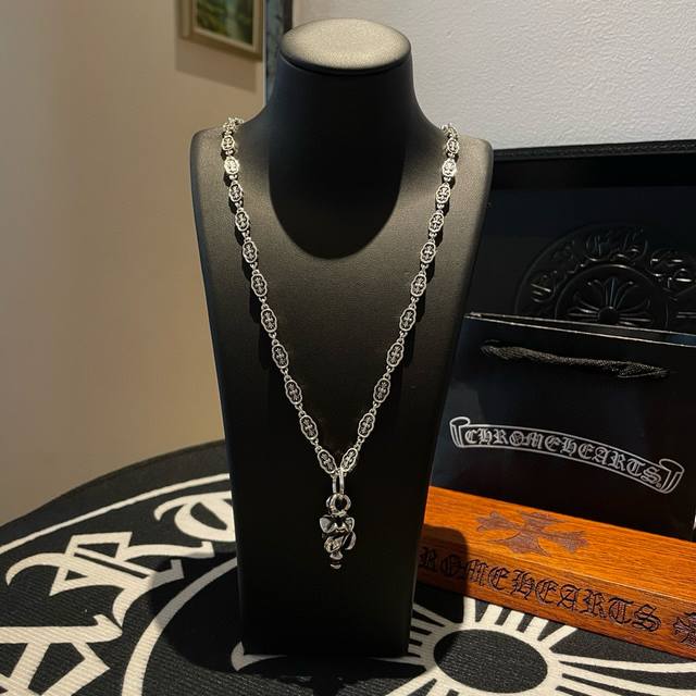 Counter quality Chrome Hearts classic cross necklace, big tongue pendant with co