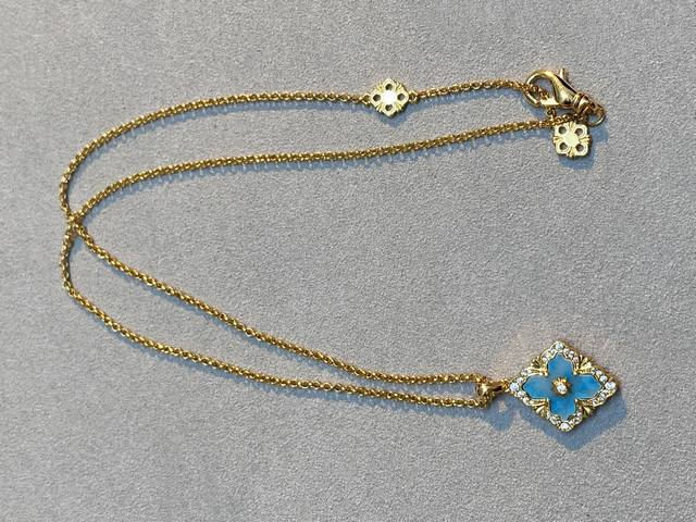 V gold material version Seiko Buccellati blue ceramic diamond single flower neck