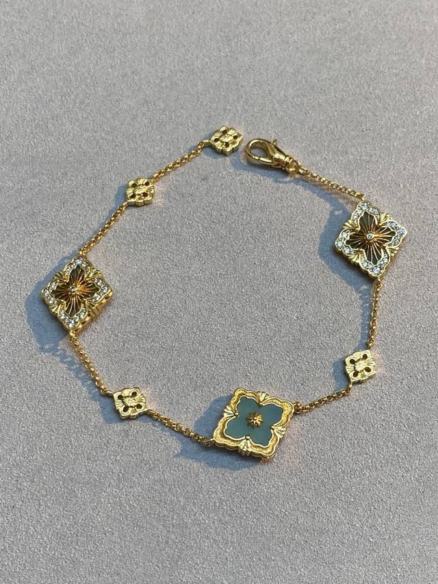 V gold material matching version Seiko Buccellati Amazonite three flower bracele