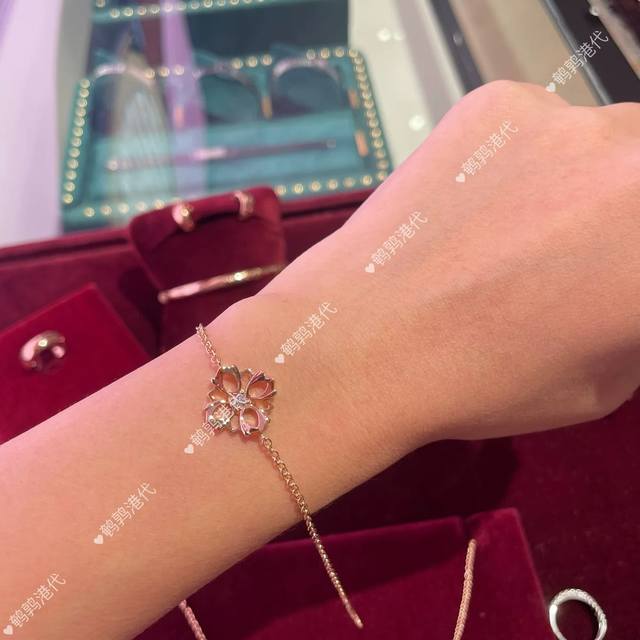 New counter genuine Gucci 18K gold bracelet Flora flower rose gold three-dimensi