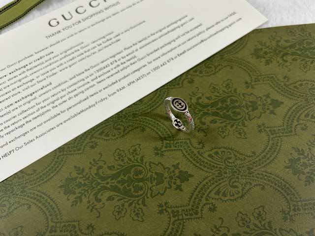Pgucci Interlocking Double G Narrow Rubber Ring Size 12-24