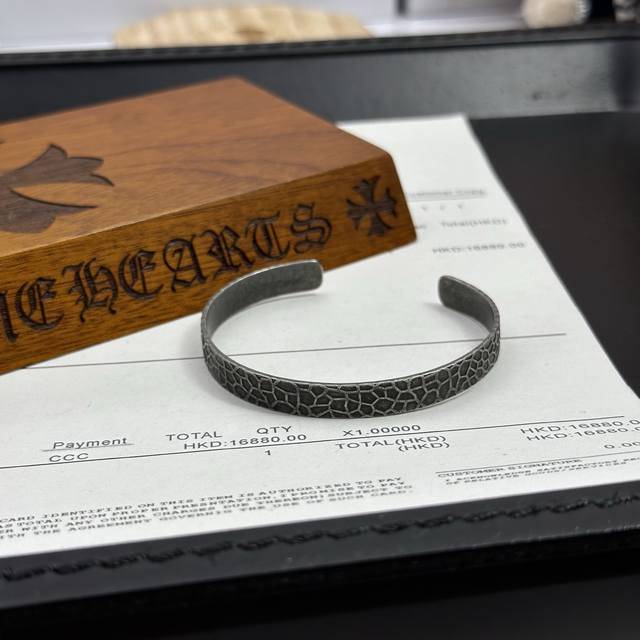 P [Dark Silver Fission] Chrome Hearts open bracelet doomsday aesthetics critical