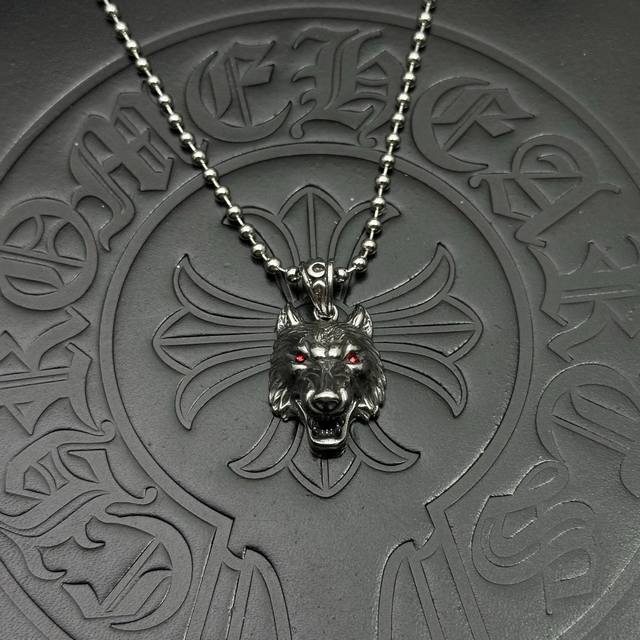 P [2025 Dark Wolf Head] Chrome Heart Pearl Chain Gentleness should be angular an