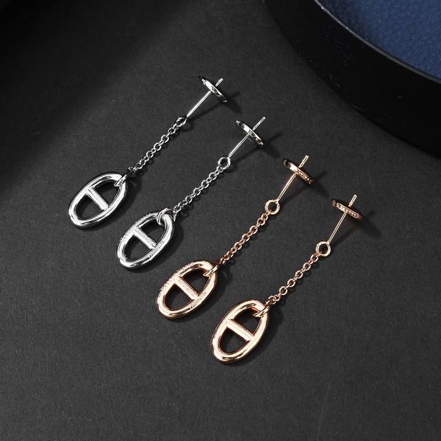 Hermes pig nose earrings, the most classic necklace, high-end replica, every ste