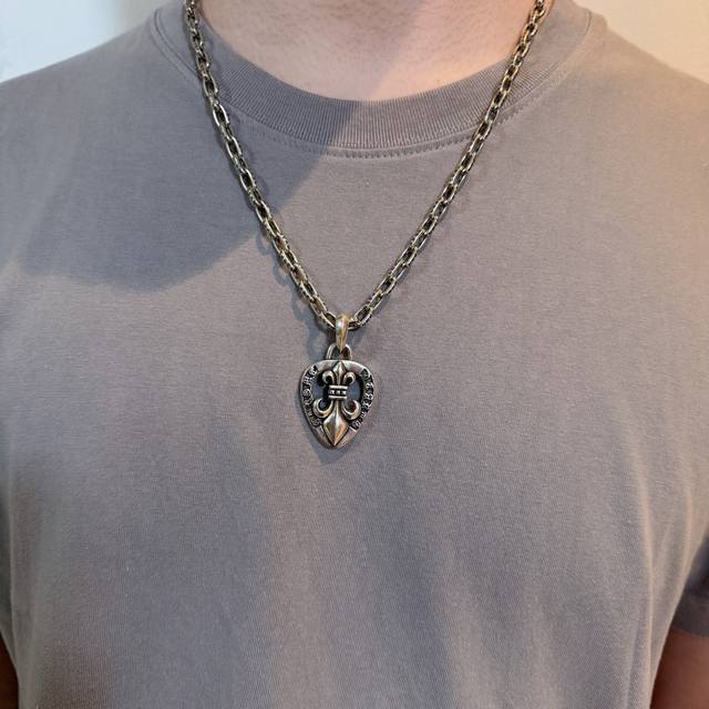 New counter quality Chrome Hearts classic retro necklace Scout flower heart-shap