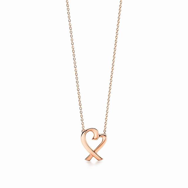 Tiffany heart necklace Seiko version of sub-gold material electroplated gold pla