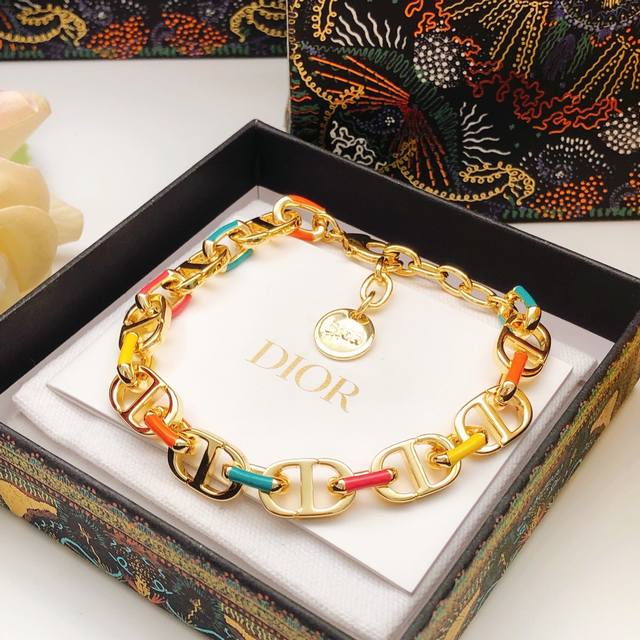 No. Dsl0199 Dio*Latest oil drop color pig nose bracelet consistent Zp brass mate