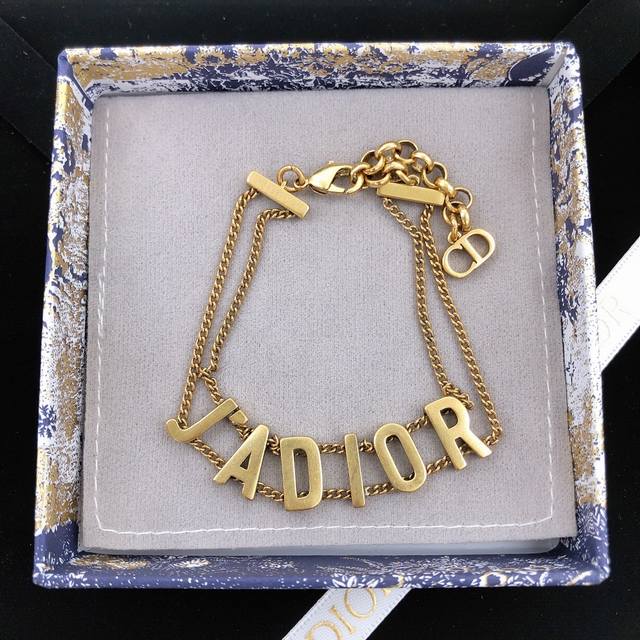 No. Dsl0057 Dioa Dior original new Jadior logo double-layer bracelet high-end qu