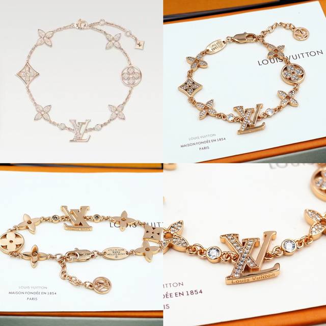Donkey's old flower full diamond bracelet