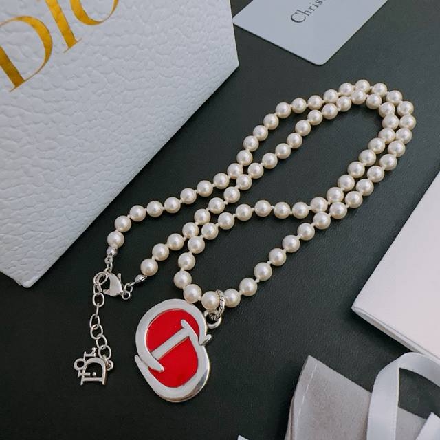 New Dior necklace Original goods Counter new model Retro fashion must-have Men a