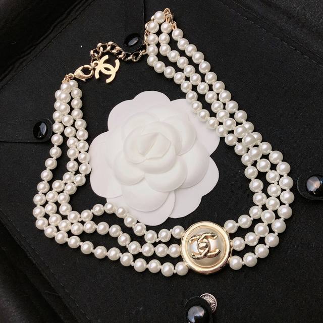 Chanel pearl necklace, brass material, official website selected model, exclusiv