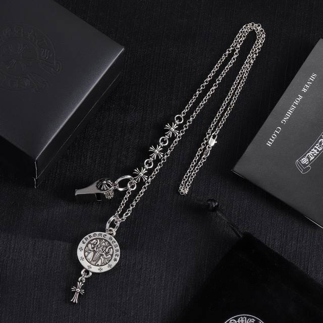 Counter quality Chrome Hearts classic whistle pendant necklace Madonna pendant n