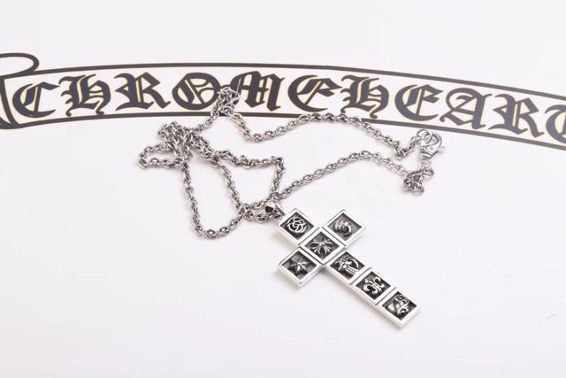 Chrome Hearts Seven Elements Cross Flower Necklace Chain length 60cm