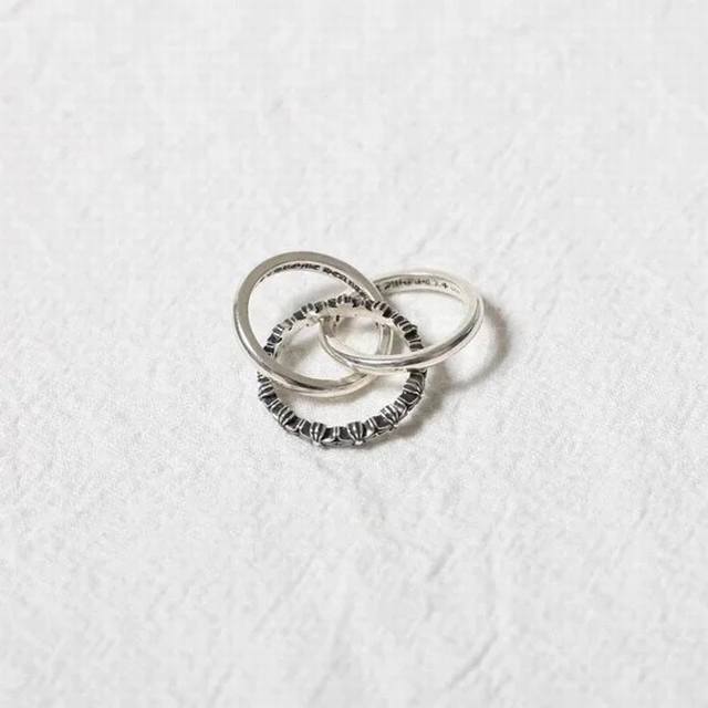 Chao Kro Xinduan Chao 3-ring three-ring new silver ring finger ring trend retro