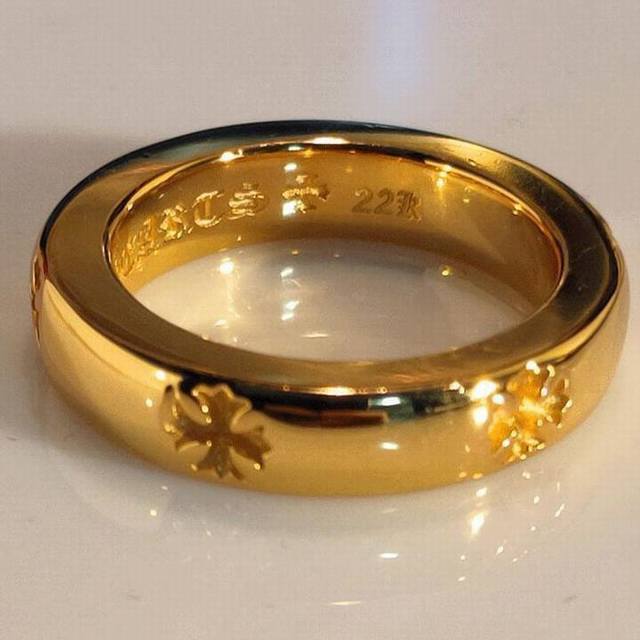 Kroko Heart Punk Round Cross Gold Ring Ins High-end Trendy Temperament Simple Co