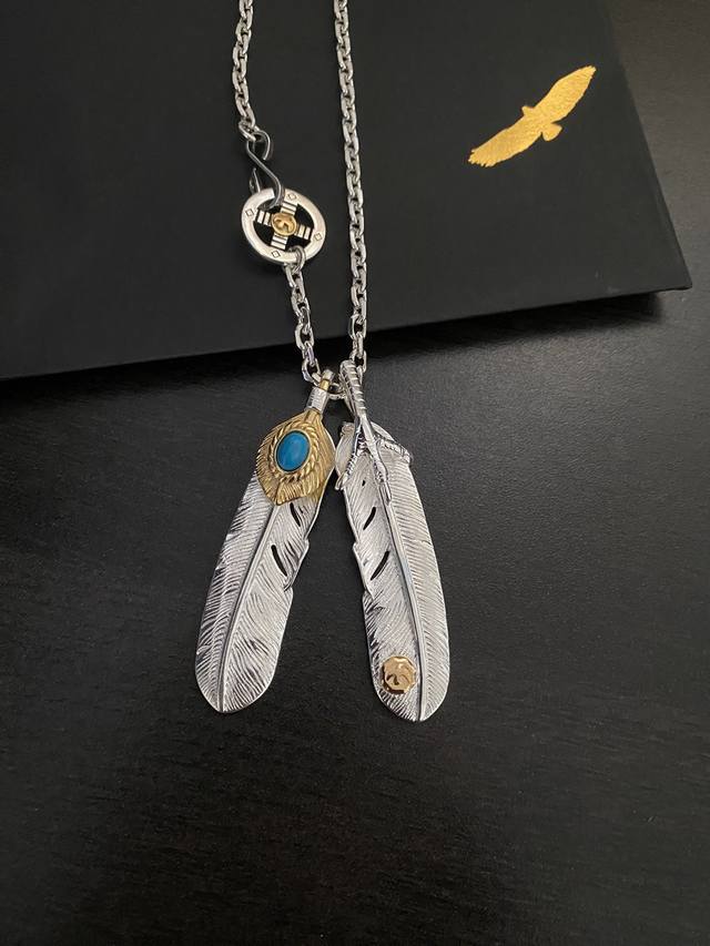 Goro's Takahashi feather necklace trendy personality match 4Mm Taijiao chain