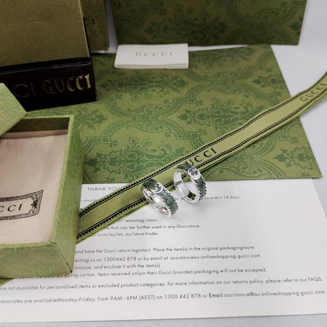 Gucci Double G Enamel Stone Ring Number: 6.7.8.9.10.11
