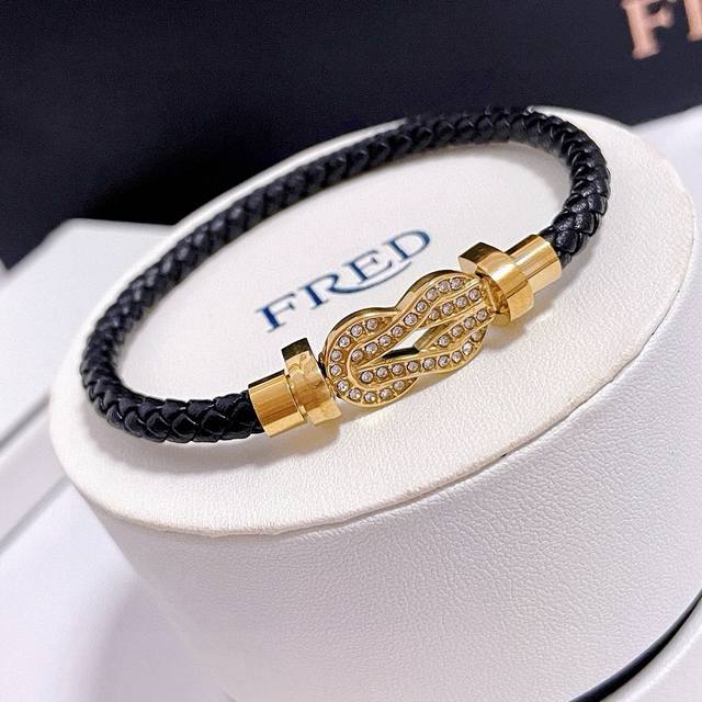 Popular Fred bracelet, rose gold-rimmed diamond 8-shaped buckle bracelet, classi
