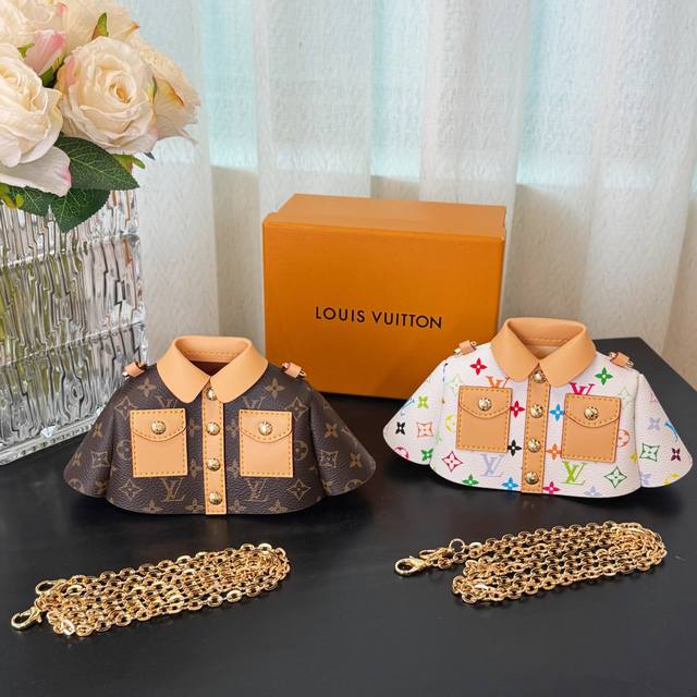 wearing picture -Lv Louis Vuitton mini clothes crossbody bag earphone bag mouth