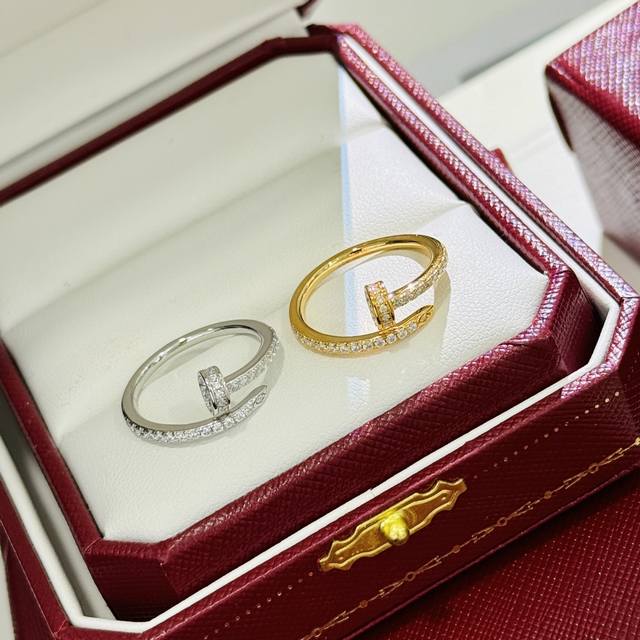 Kajia classic full diamond nail ring high-end custom imported electroplated 18K