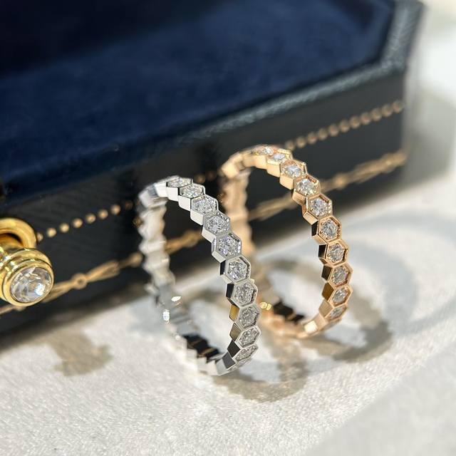 Chaumet Bee My Love Honeycomb Series Wave Full Diamond Ring Made of lathe techno