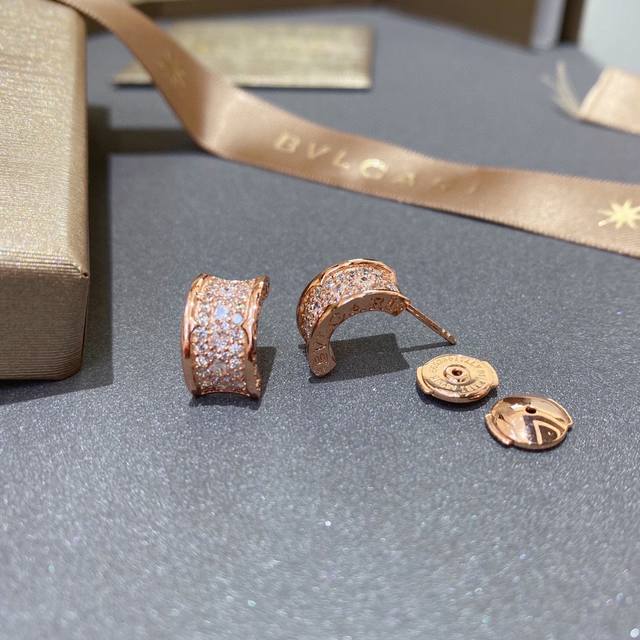 Purchasing level Bvlgari B.Zero1 series small waist full diamond earrings select