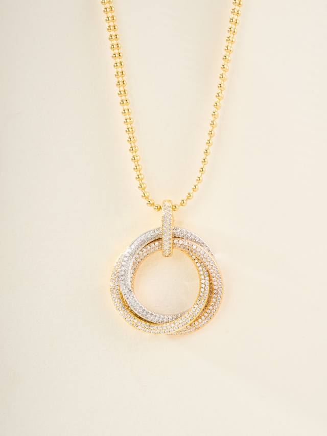 2025 Trinity three-color ring large necklace, size 46cm, 53cm Trinity new style,