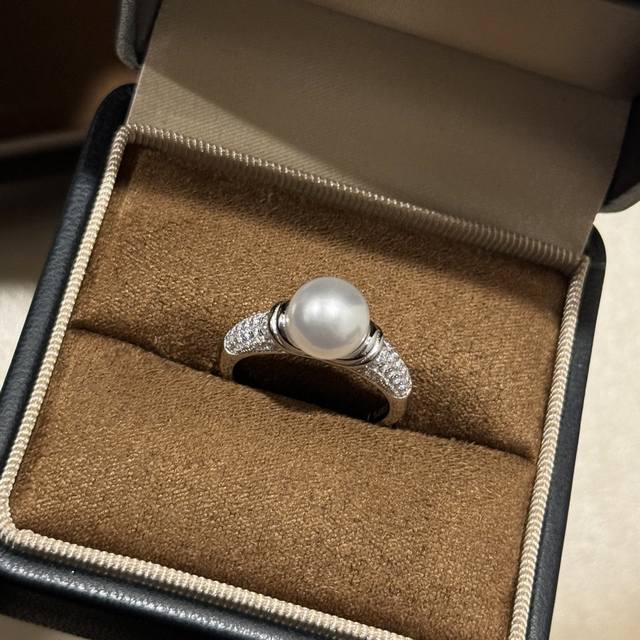 A6255 Independent designer's grosgrain pearl full diamond ring Super popular and
