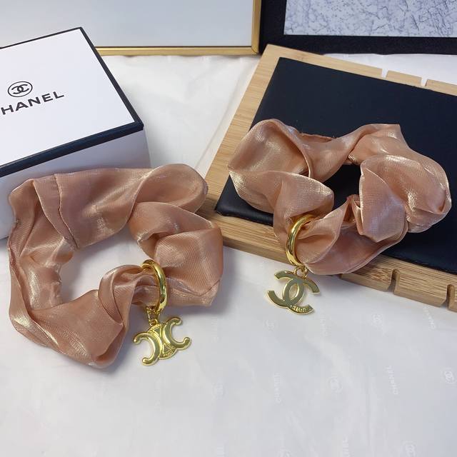 Chanel Celine rubber band Organza tag Logo rubber band hair ring daily exquisite