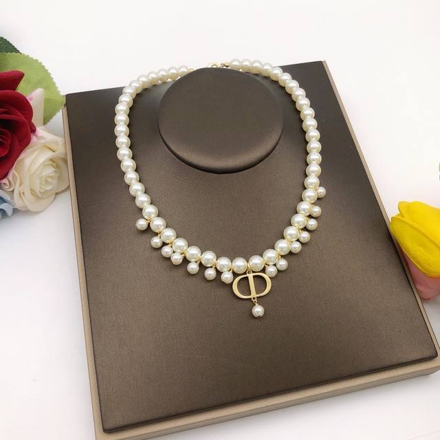 No. Dxl0035 Dio*Latest multi-element pearl necklace with pearls Zp brass materia