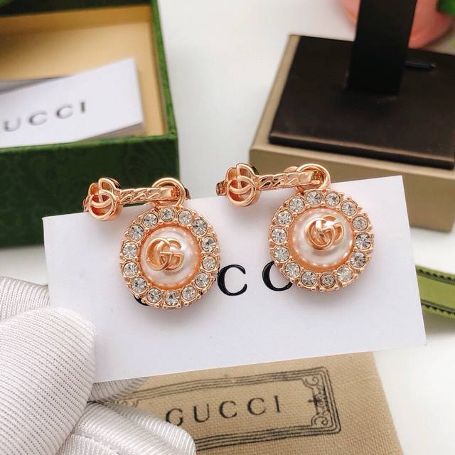 No. Ged0070 Rose gold G home Gg pearl earrings ear hooks same material