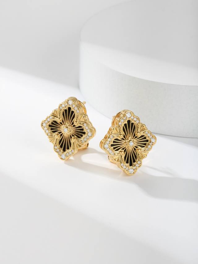 Large Earrings Vintage Flower O-Batch Era Tulle Button Earrings, as the wealth o
