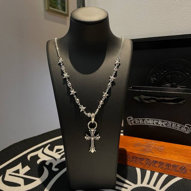 New counter quality Chrome Hearts classic retro necklace with full diamond cross