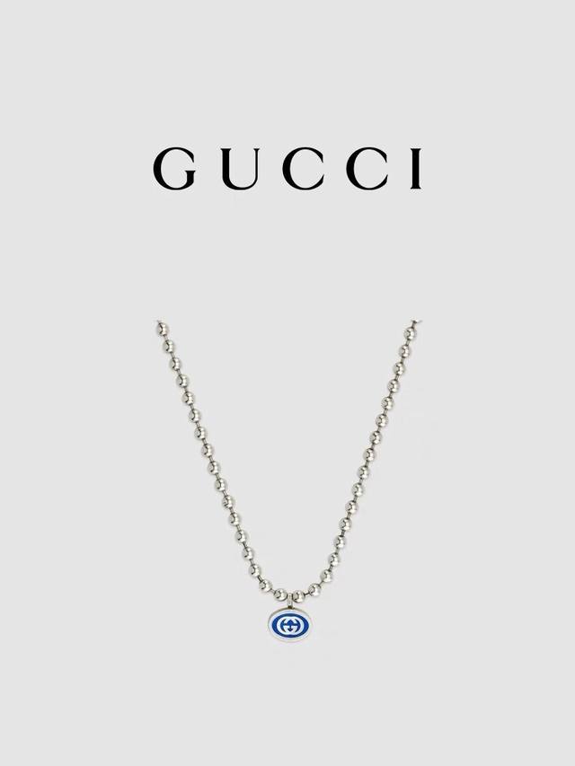 New product recommendation Gucci blue enamel double G necklace This modern desig