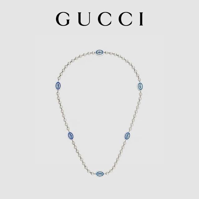 New product recommendation Gucci blue enamel double G necklace This modern desig